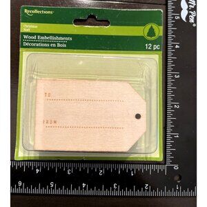 2014 Recollections large Wood Embellishments Christmas Gift Tags